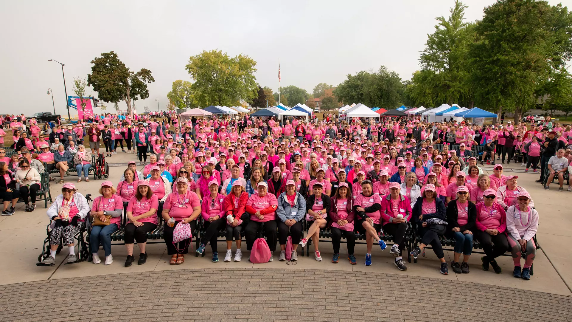 Breast cancer survivors and supporters prepare to walk in Steppin’ Out in Pink