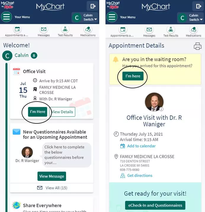 MyChart Arrivals Gundersen Health System   Mychart Arrival Im Here Screenshot .webp