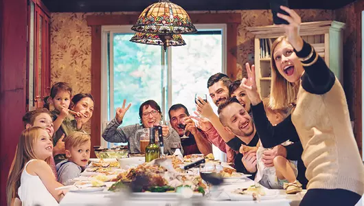 family at dinner table