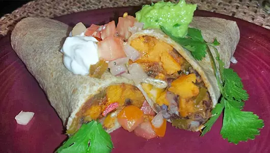 sweet potato black bean burrito 