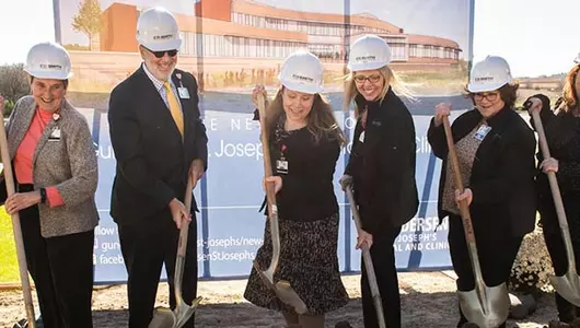 Members of Gundersen Health System and Gundersen St. Joseph's Leadership break ground in Hillsboro, Wis.